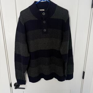 LL Bean Lambswool Henley Sweater. Casual, Preppy, Pullover. Heavyweight, Button
